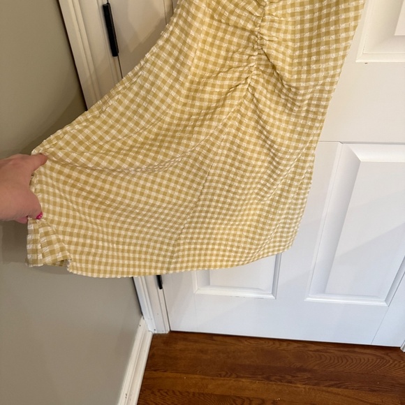 New! GANNI Gingham Check-Print Ruffled Minidress 45260 - Picture 8 of 14